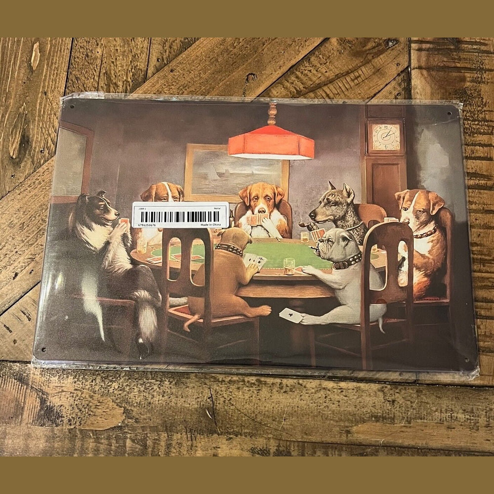 Dogs Playing Poker metal sign, 12 x 8 Wall Art Home & Garden:Home Décor:Plaques & Signs Style Your Walls